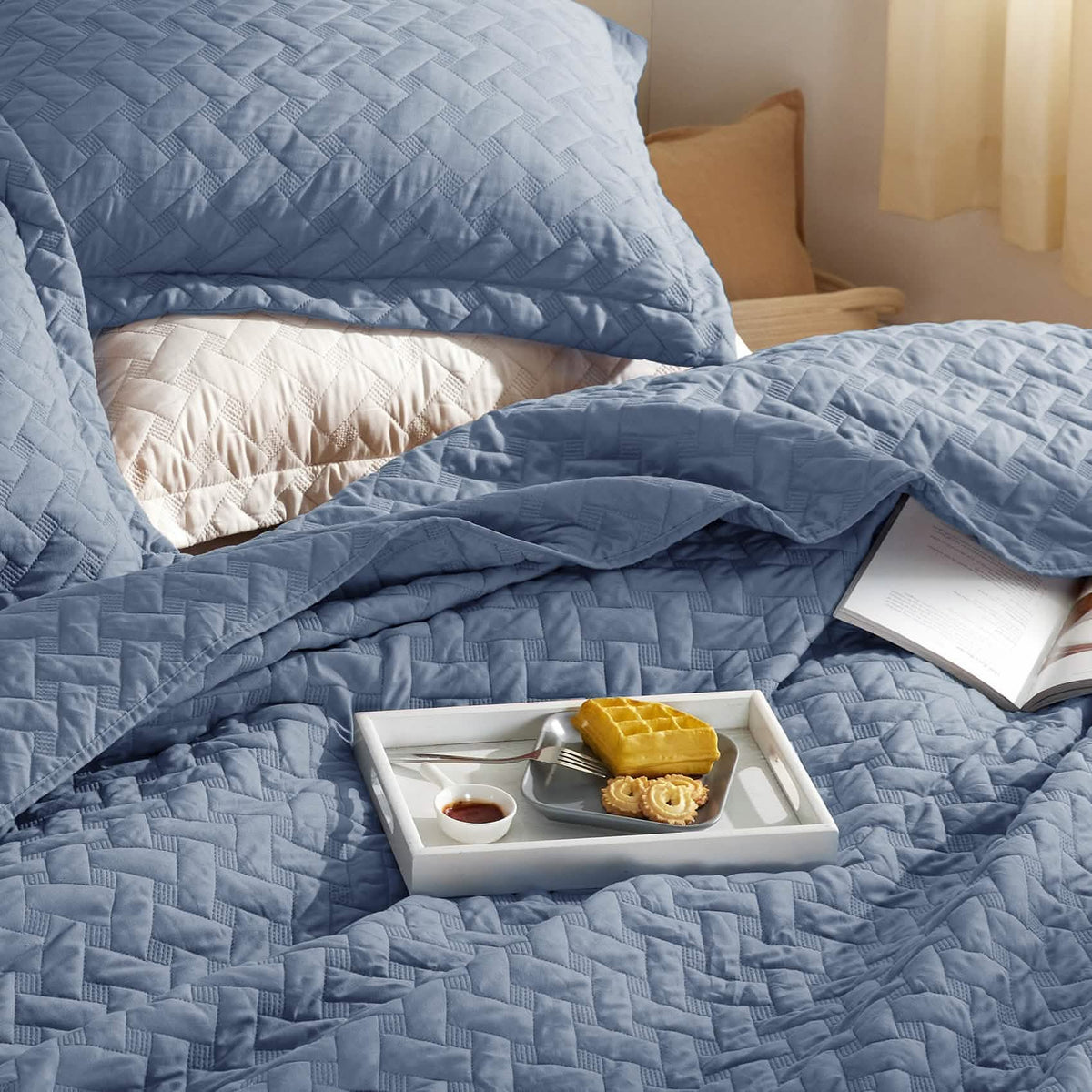Cozy Throw Blanket, Basket weave Quilt Set, Lightweight Design for Living Rooms, Bedrooms and Everyday Lounging, 6 Sizes and 17 Colors image 27