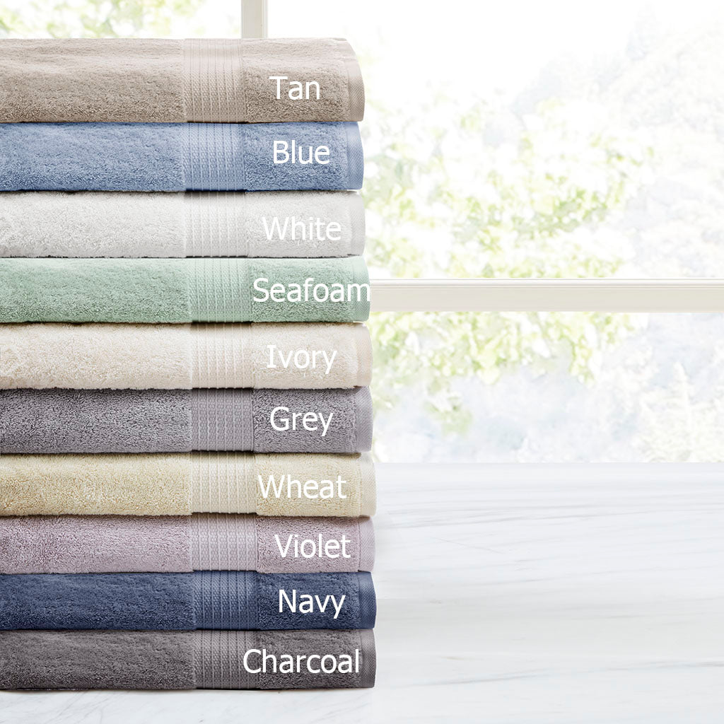 Bath Linen, Organic 6 Piece Cotton Towel Set, Machine-Washable Care for Daily Bathroom Routines and Guest Baths, 8 Color Options image 28