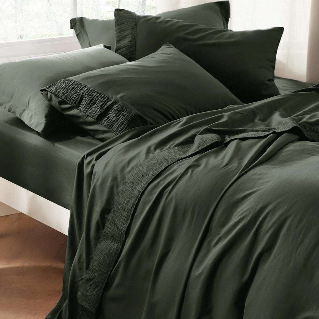 Bed Sheet Set, Ruched, Cooling Comfort, Breathable Construction for Master Bedrooms, Guest Beds and Daily Use, 7 Sizes and 14 Colors image 28