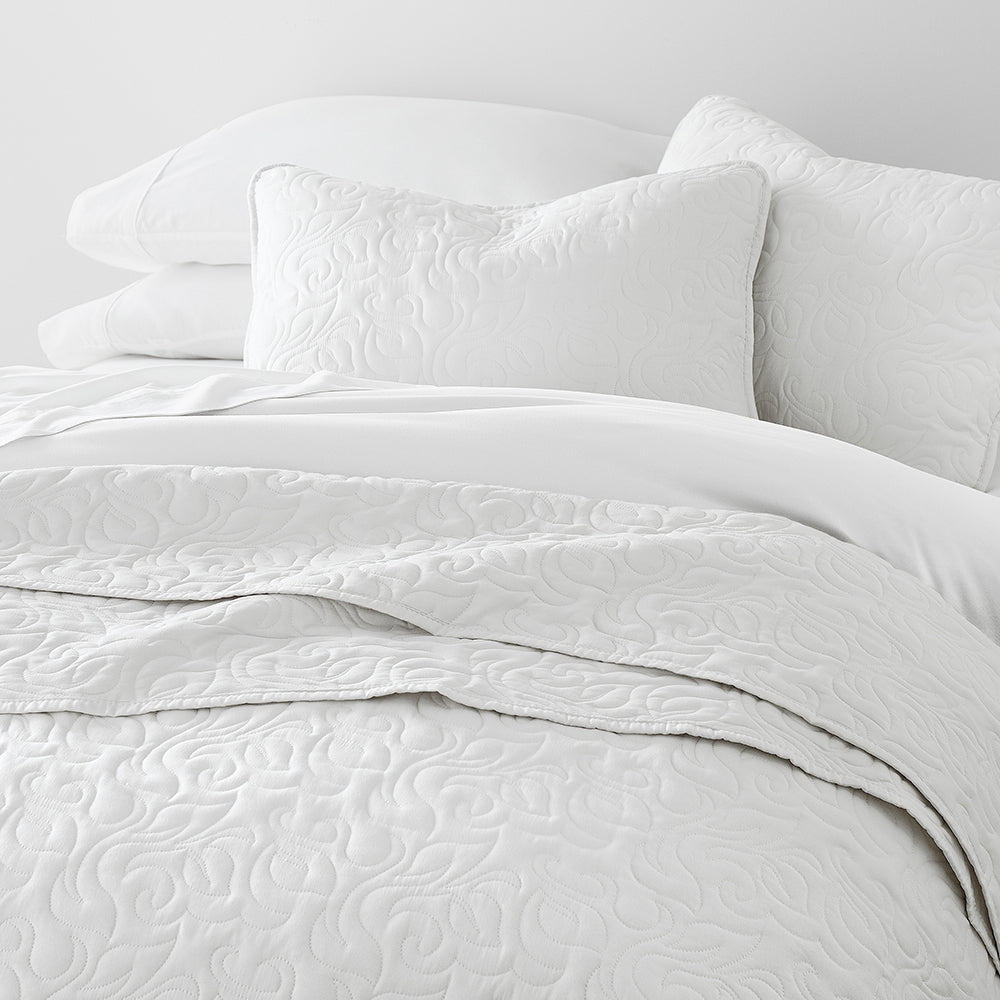 Bed Quilt, 3 Piece Floral Stitch Quilted Coverlet Set for Bedroom Layering and Everyday Bedding, 3 Sizes and 6 Colors image 28