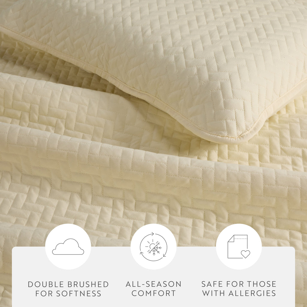 Quilted Coverlet Set, 3 Piece Herringbone for Guest Bedrooms, Layered Beds and Everyday Bedding, 3 Sizes and 6 Colors image 28