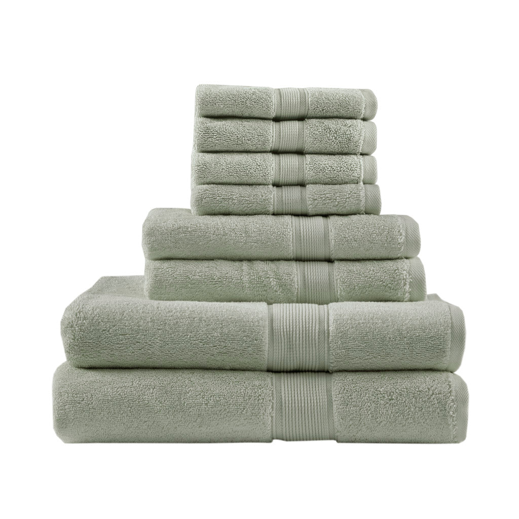 Bath Linen, 800GSM Premium Long Staple Cotton 8 Piece, Machine-Washable Care for Home Bathrooms and Everyday Care, 26 Color Options image 28