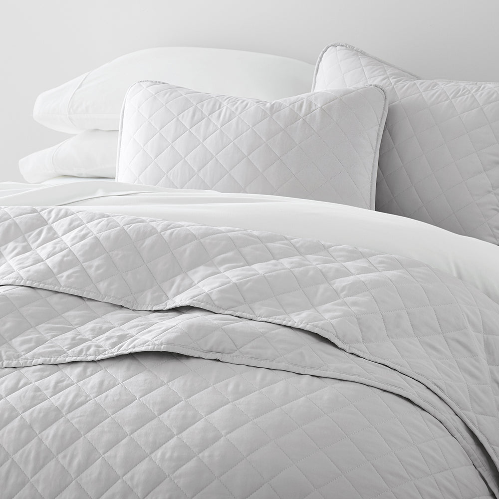 Bed Quilt, 3 Piece Diamond Stitch Quilted Coverlet Set for Guest Beds and Layered Bedroom Styling, 3 Sizes and 6 Colors image 28