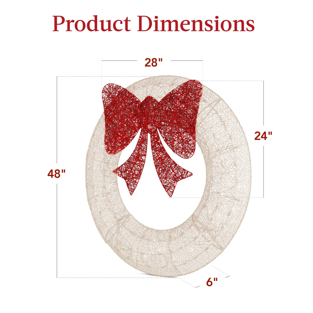 Seasonal Home Decor, Pre Lit Outdoor Christmas Wreath, LED Metal for Mantels, Tables and Seasonal Decorating, 5 Color Options image 28