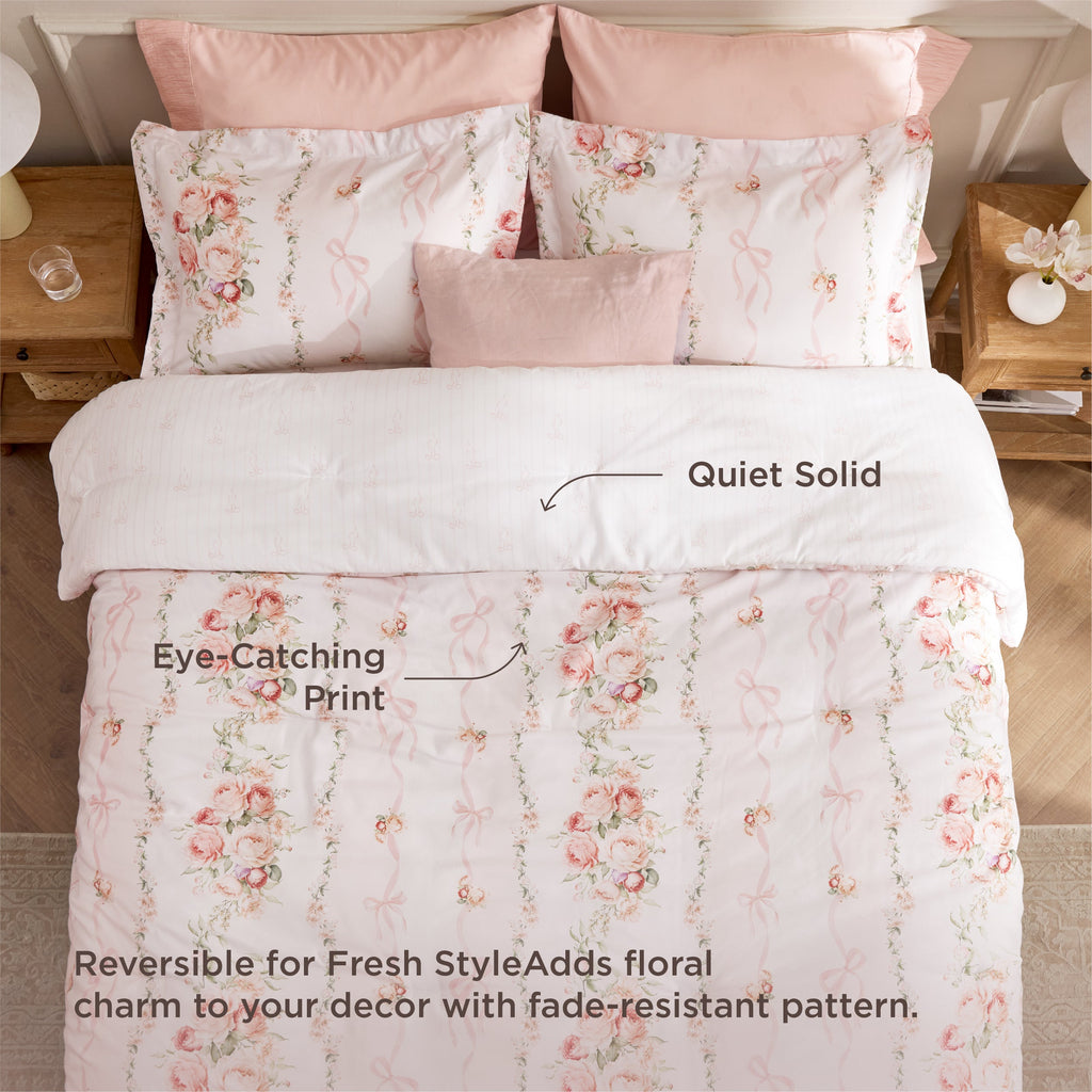Bed Comforter, Retro Botanical Set for Everyday Bedding and Comfortable Sleep, 4 Sizes and 9 Colors image 28