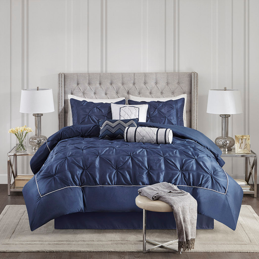 Bed Comforter, Laurel 7 Piece Tufted Set, Machine-Washable Care, Hypoallergenic Comfort for Year-Round Bedroom Comfort and Restful Sleep image 28
