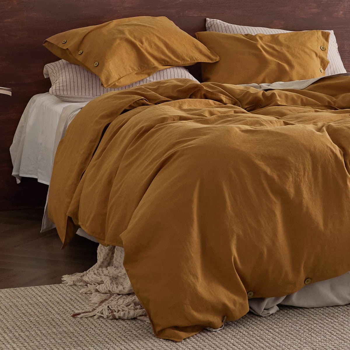 Duvet Cover Set, Cotton Linen Hybrid, Lightweight Design, Breathable Construction for Bedroom Bedding Refresh and Everyday Comfort image 28