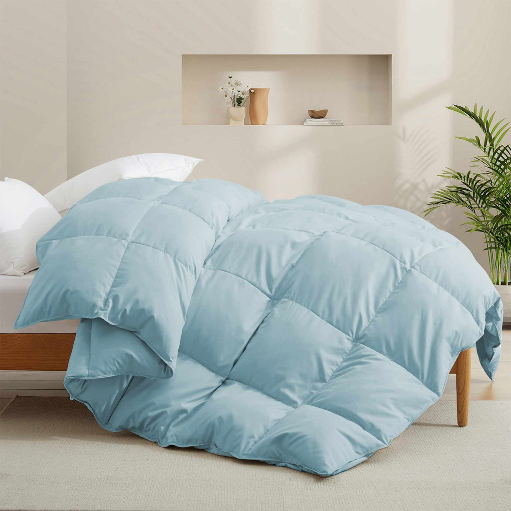 Down & Feather Comforter, Goose, Lightweight Design, Machine-Washable Care for Everyday Bedding and Comfortable Sleep, 4 Sizes and 8 Colors image 28