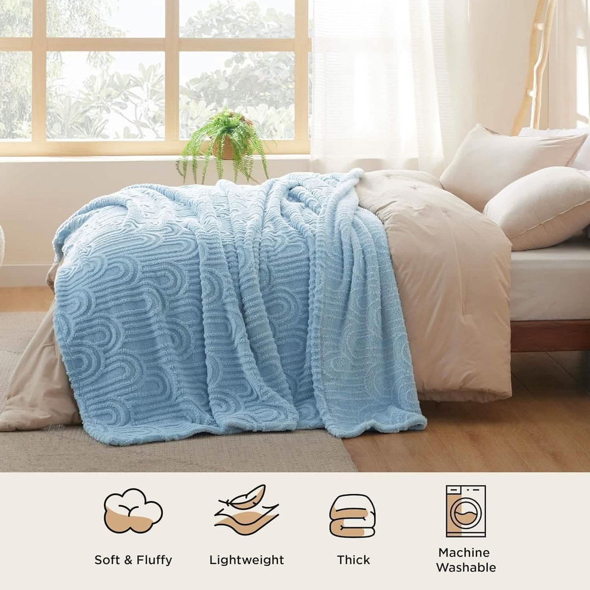 Cozy Throw Blanket, Arch Shaggy Sherpa Fleece, Lightweight Design, Machine-Washable Care for Living Rooms, Bedrooms and Everyday Lounging image 28