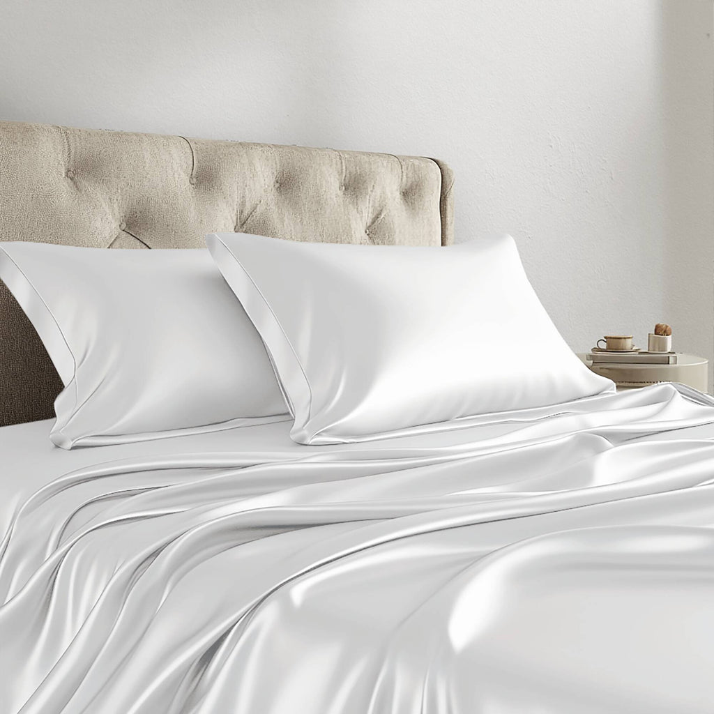 Bed Sheet Set, Satin for Master Bedrooms, Guest Beds and Daily Use, 6 Sizes and 12 Colors, Designed for Everyday Home Use image 28