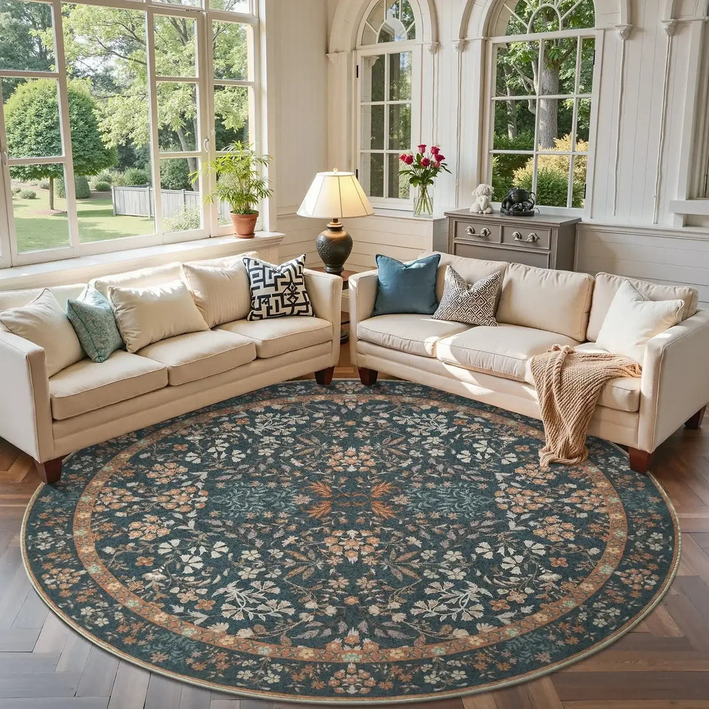 Area Rug, Vintage Foliage Floral, Lightweight Design, Non-Slip Design for Hallways, Dining Spaces and Home Decor, 19 Sizes and 4 Colors image 28