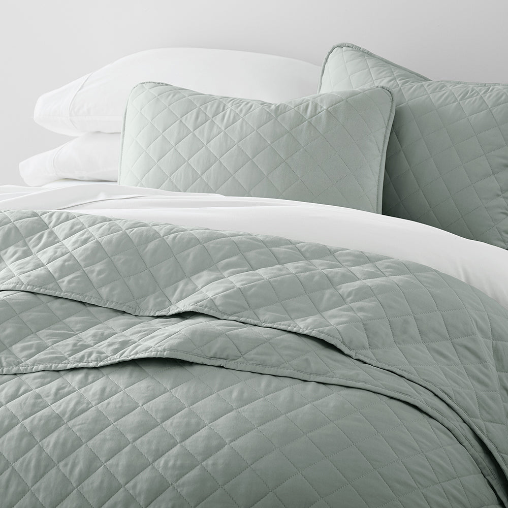 Bed Quilt, 3 Piece Diamond Stitch Quilted Coverlet Set for Guest Beds and Layered Bedroom Styling, 3 Sizes and 6 Colors image 29