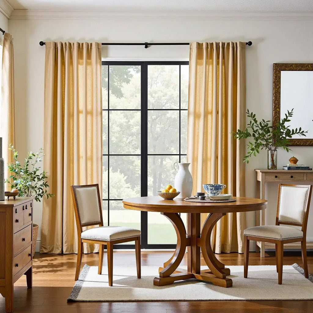 Window Curtain, Solid Linen Blend 3 in 1 Curtains (2 Panels), Lightweight Design for Bedrooms, Living Rooms and Home Privacy image 29