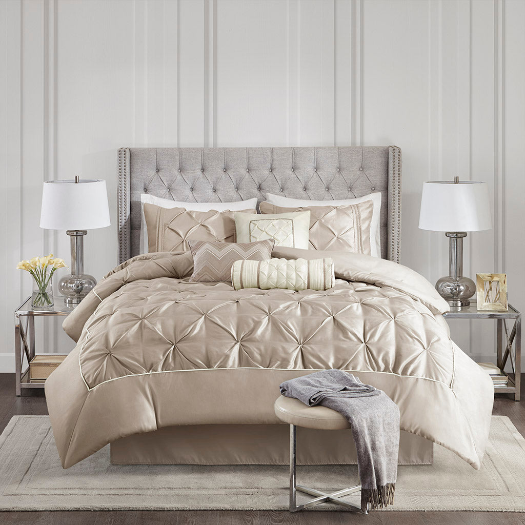 Bed Comforter, Laurel 7 Piece Tufted Set, Machine-Washable Care, Hypoallergenic Comfort for Year-Round Bedroom Comfort and Restful Sleep image 29