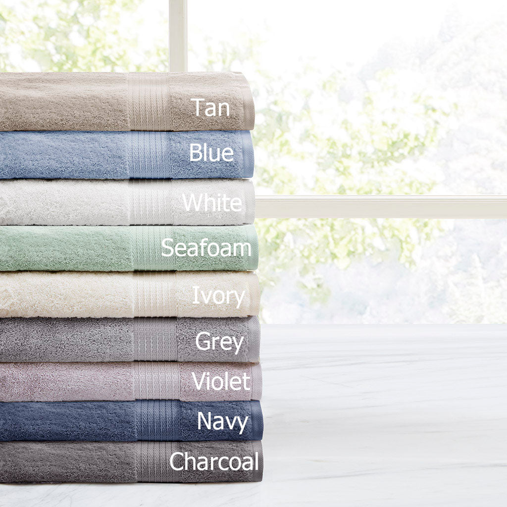 Bath Linen, Organic 6 Piece Cotton Towel Set, Machine-Washable Care for Daily Bathroom Routines and Guest Baths, 8 Color Options image 29