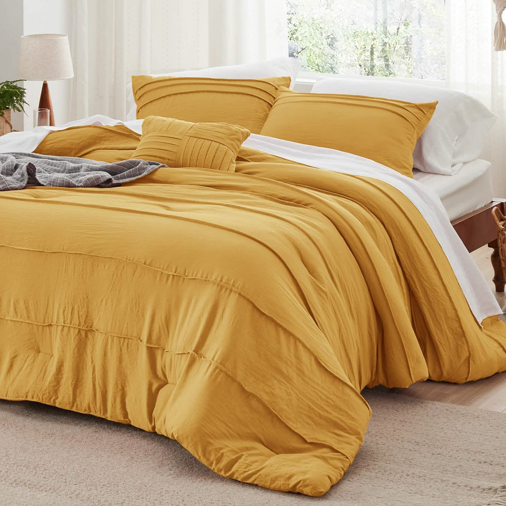 Bed Comforter, Pinch Pleat Set for Year-Round Bedroom Comfort and Restful Sleep, 5 Sizes and 19 Colors image 29