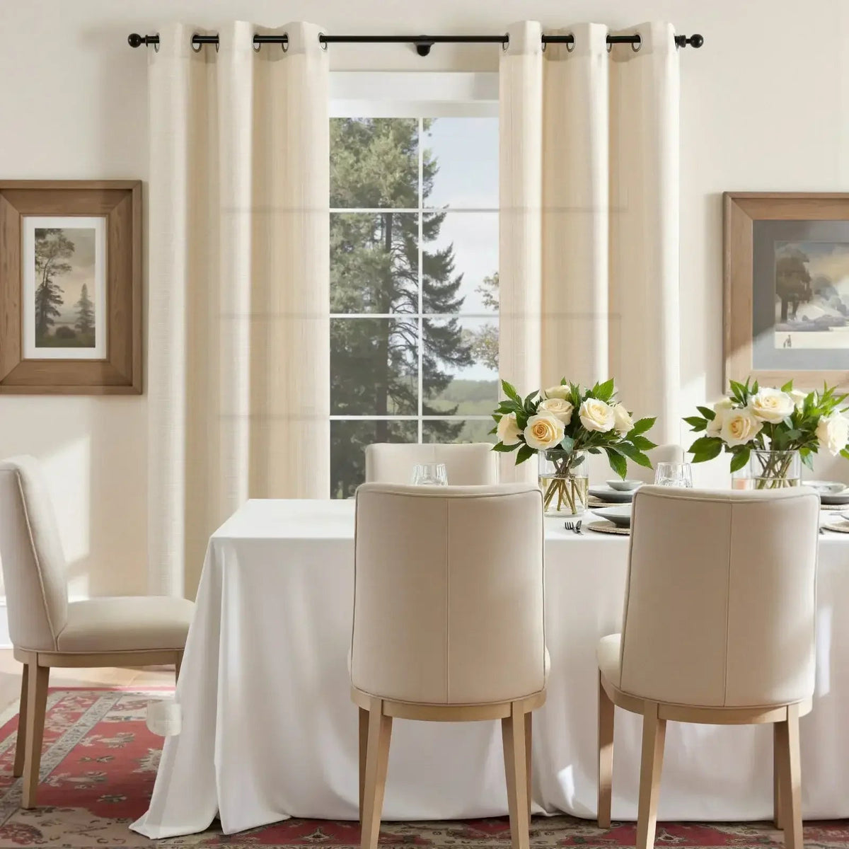 Window Curtain, Solid Linen Textured Grommet Curtains (2, Lightweight Design for Windows, Room Styling and Everyday Privacy image 29