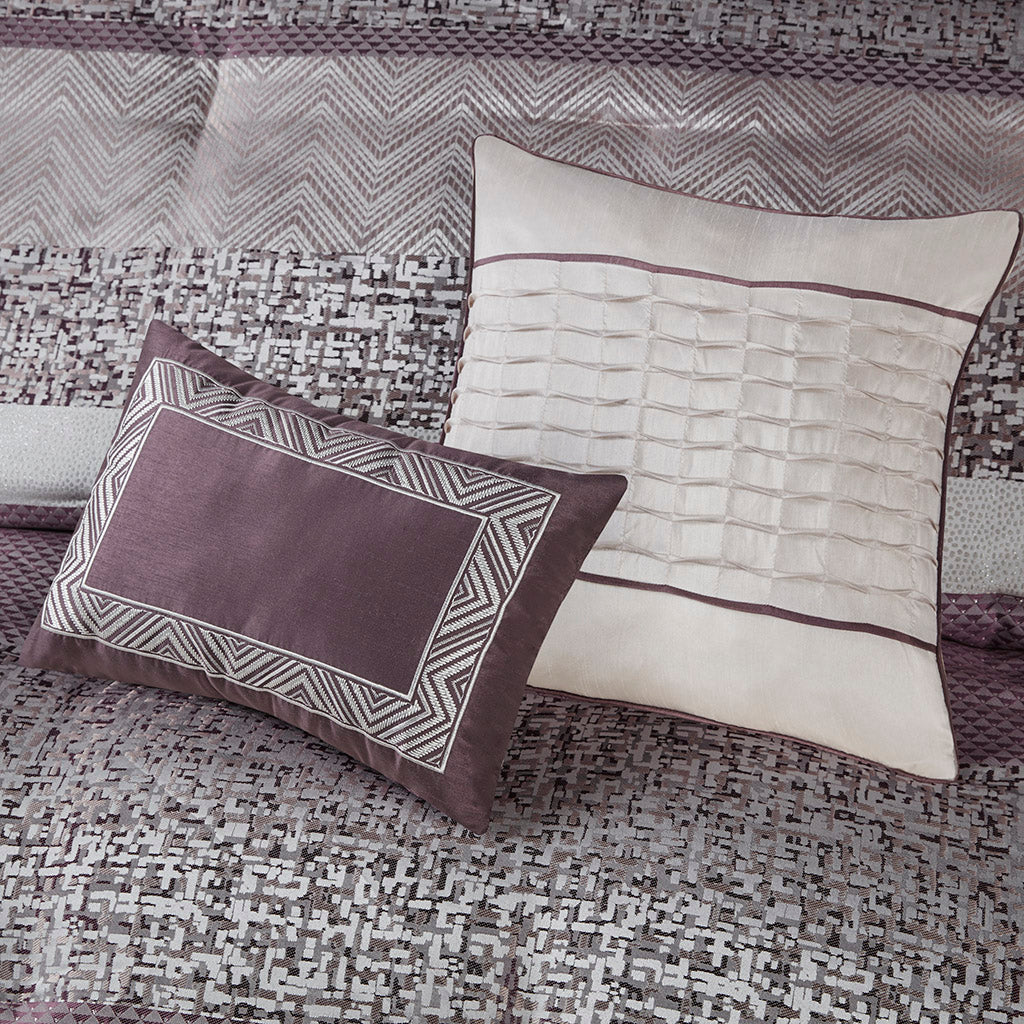 Bed Comforter, Rhapsody 7 Piece Jacquard Set, Machine-Washable Care for Year-Round Bedroom Comfort and Restful Sleep, 3 Sizes and 3 Colors image 29