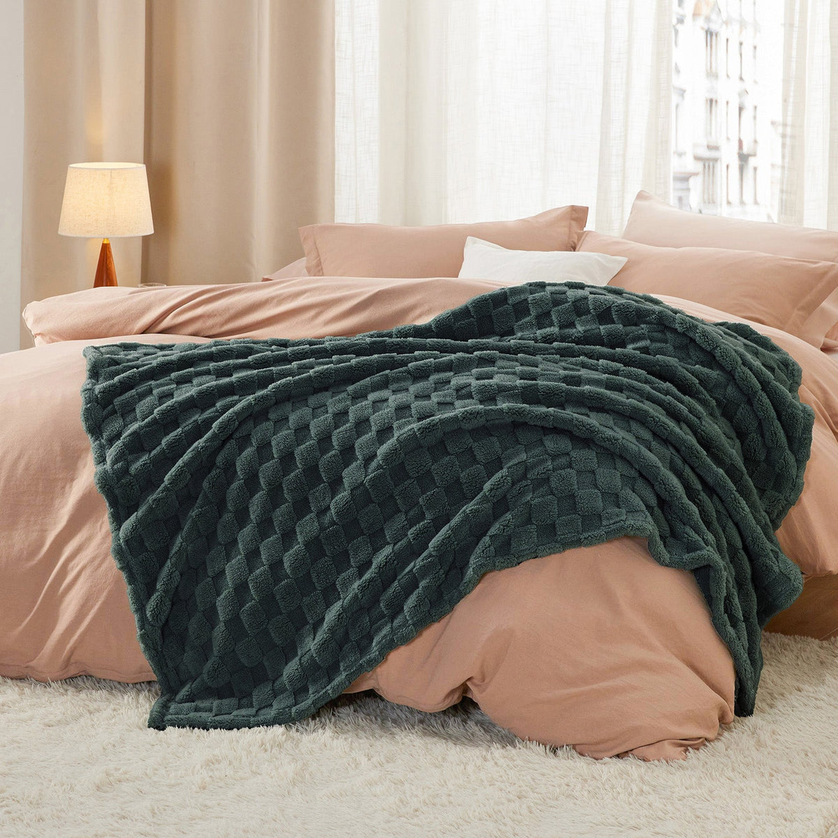 Cozy Throw Blanket, Jacquard Shaggy Sherpa for Living Rooms, Bedrooms and Everyday Lounging, 4 Sizes and 19 Colors image 29