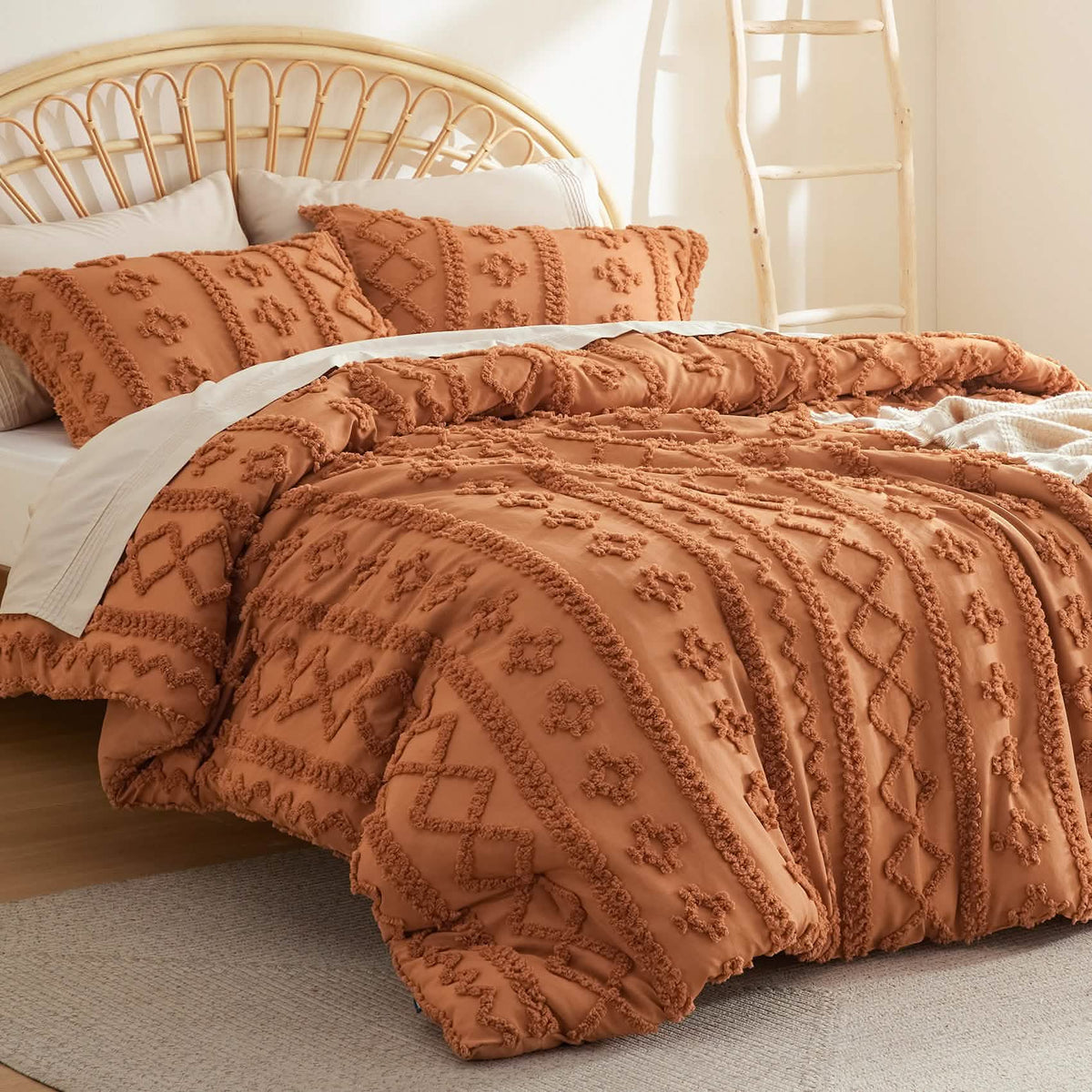 Bed Comforter, Boho Deluxe Embroidery Set, Breathable Construction, Machine-Washable Care for Everyday Bedding and Comfortable Sleep image 29