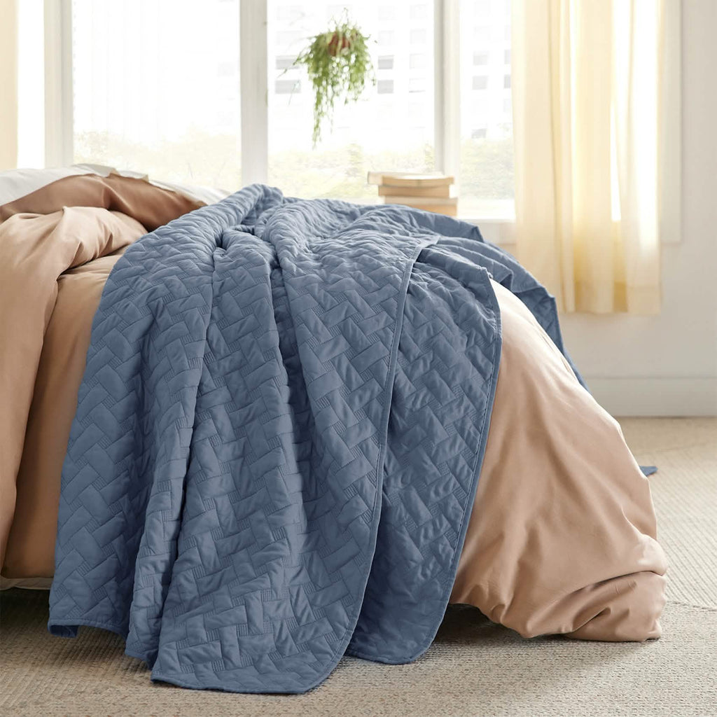 Cozy Throw Blanket, Basket weave Quilt Set, Lightweight Design for Living Rooms, Bedrooms and Everyday Lounging, 6 Sizes and 17 Colors image 29