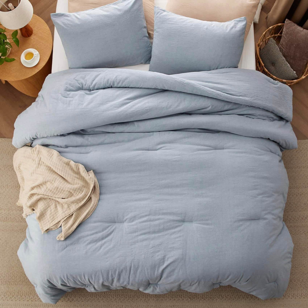 Bed Comforter, Prewashed Cotton Set for Year-Round Bedroom Comfort and Restful Sleep, 5 Sizes and 12 Colors image 29