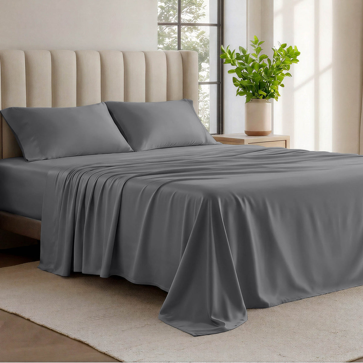 Bed Sheet Set, Organic Cotton Jersey for Master Bedrooms, Guest Beds and Daily Use, 6 Sizes and 9 Colors image 29