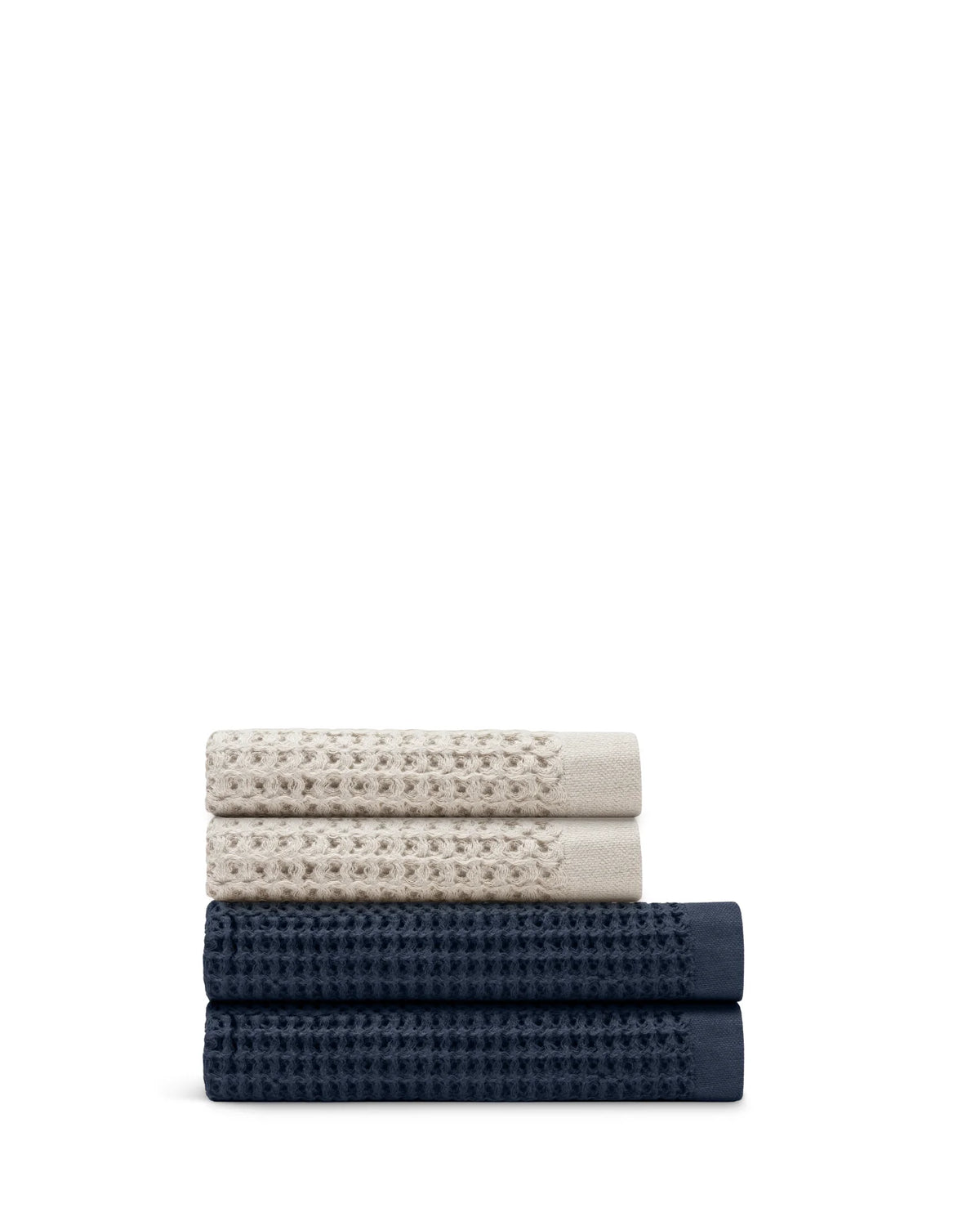 Bath Towel Set, Supima Waffle 4pc Bundle for Home Bathrooms and Everyday Care, 13 Color Options image 29