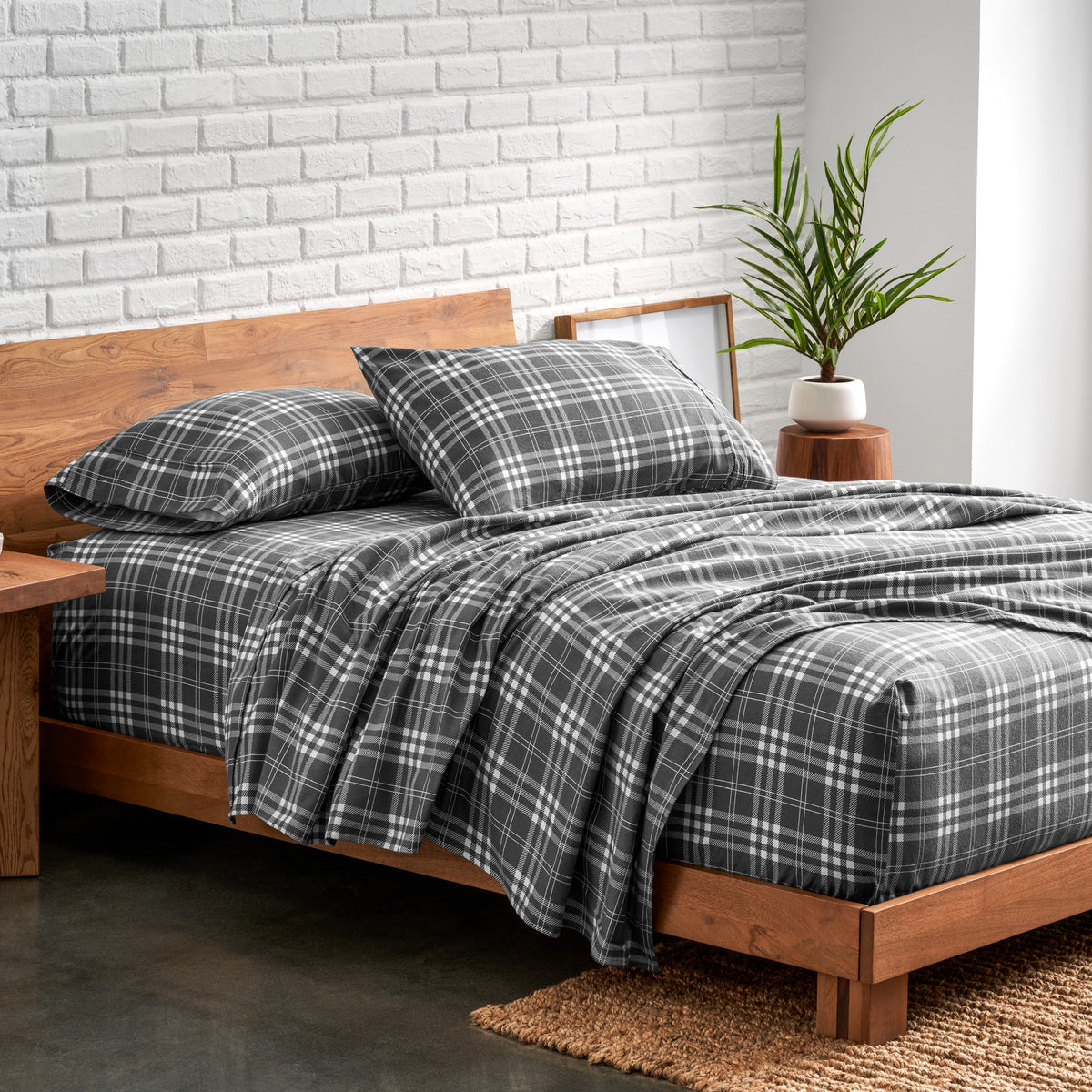 Bed Sheet Set, Cotton Flannel Prints for Master Bedrooms, Guest Beds and Daily Use, 7 Sizes and 30 Colors image 30