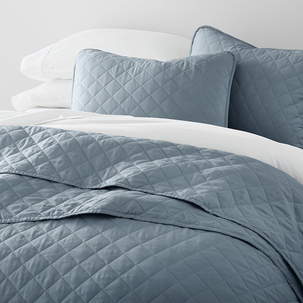 Bed Quilt, 3 Piece Diamond Stitch Quilted Coverlet Set for Guest Beds and Layered Bedroom Styling, 3 Sizes and 6 Colors image 30
