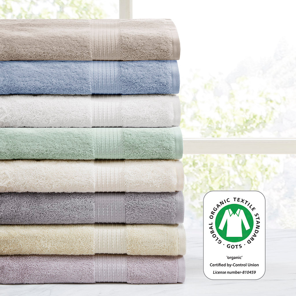 Bath Linen, Organic 6 Piece Cotton Towel Set, Machine-Washable Care for Daily Bathroom Routines and Guest Baths, 8 Color Options image 30