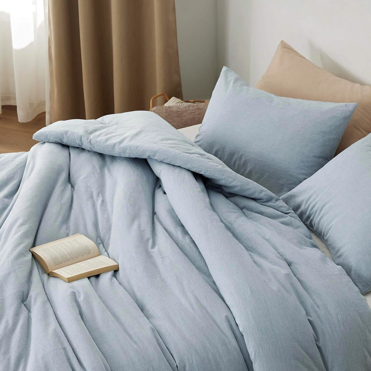 Bed Comforter, Prewashed Cotton Set for Year-Round Bedroom Comfort and Restful Sleep, 5 Sizes and 12 Colors image 30