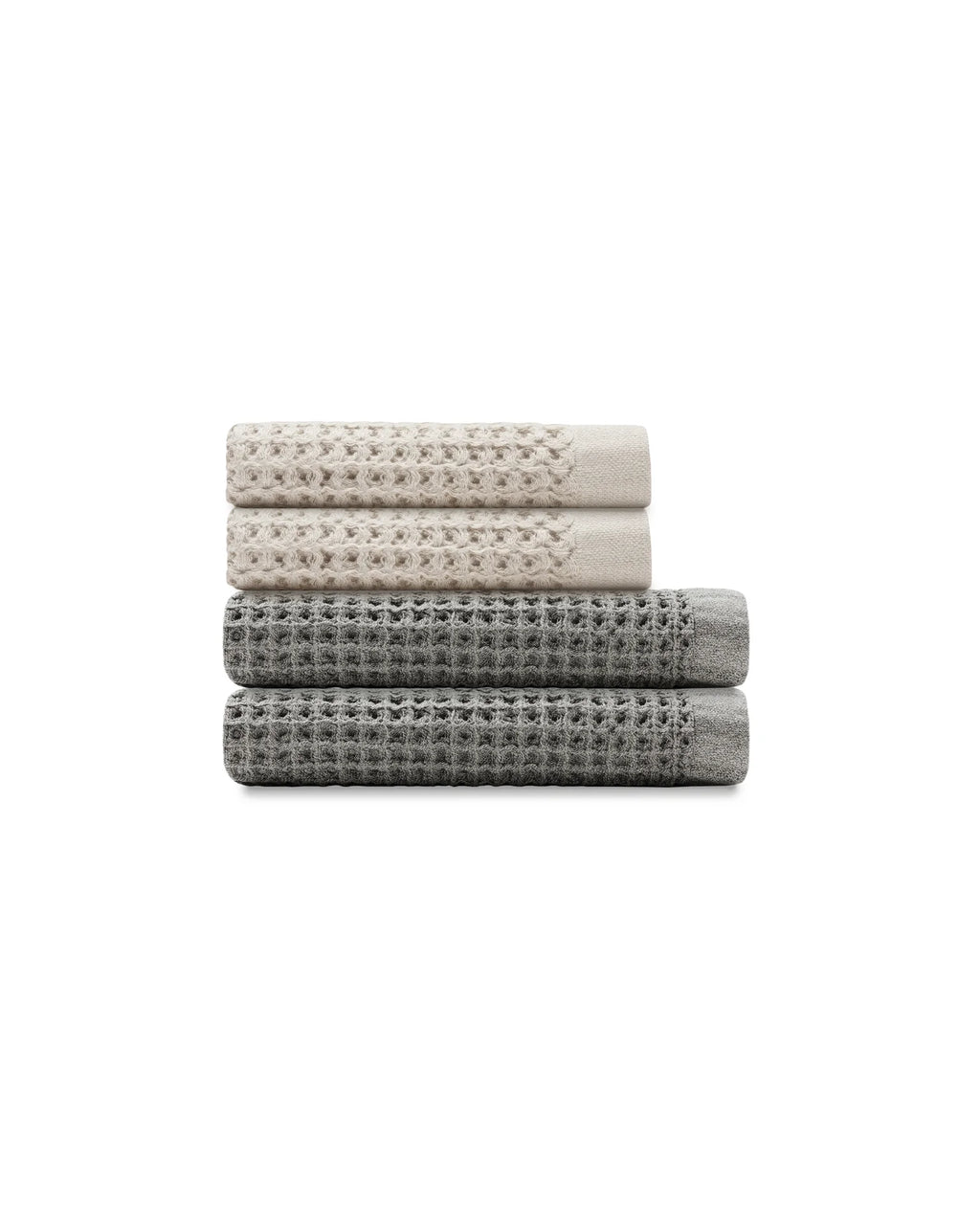 Bath Towel Set, Supima Waffle 4pc Bundle for Home Bathrooms and Everyday Care, 13 Color Options image 30