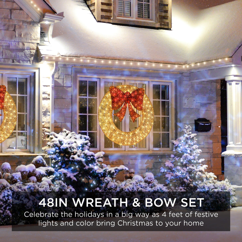 Seasonal Home Decor, Pre Lit Outdoor Christmas Wreath, LED Metal for Mantels, Tables and Seasonal Decorating, 5 Color Options image 30