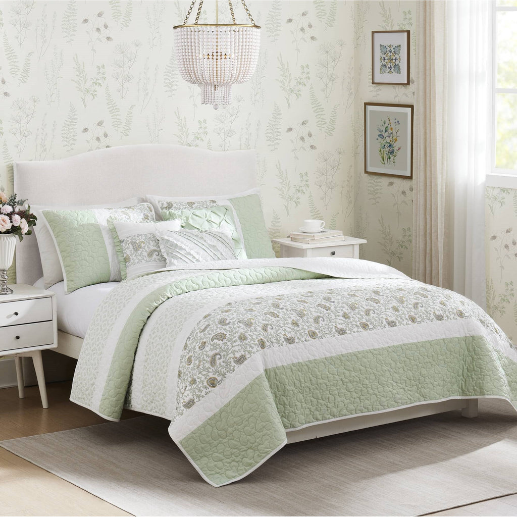 Cozy Throw Blanket, Dawn 6 Piece Cotton Percale Quilt Set, Machine-Washable Care for Sofas, Beds and Relaxing at Home, 2 Sizes and 5 Colors image 30
