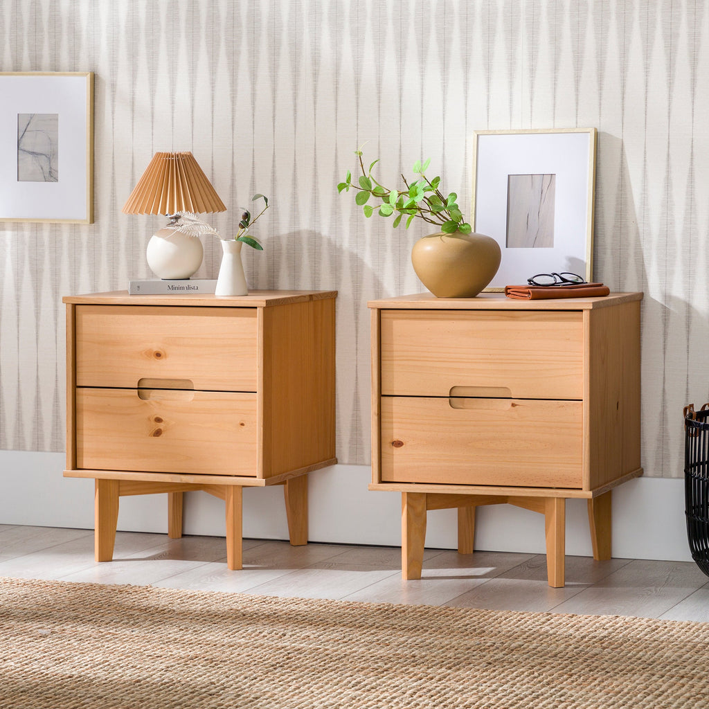 Nightstand, Sloane Mid Century Modern Solid Wood, Lightweight Design for Bedside Storage, Bedroom Organization and Guest Rooms image 30