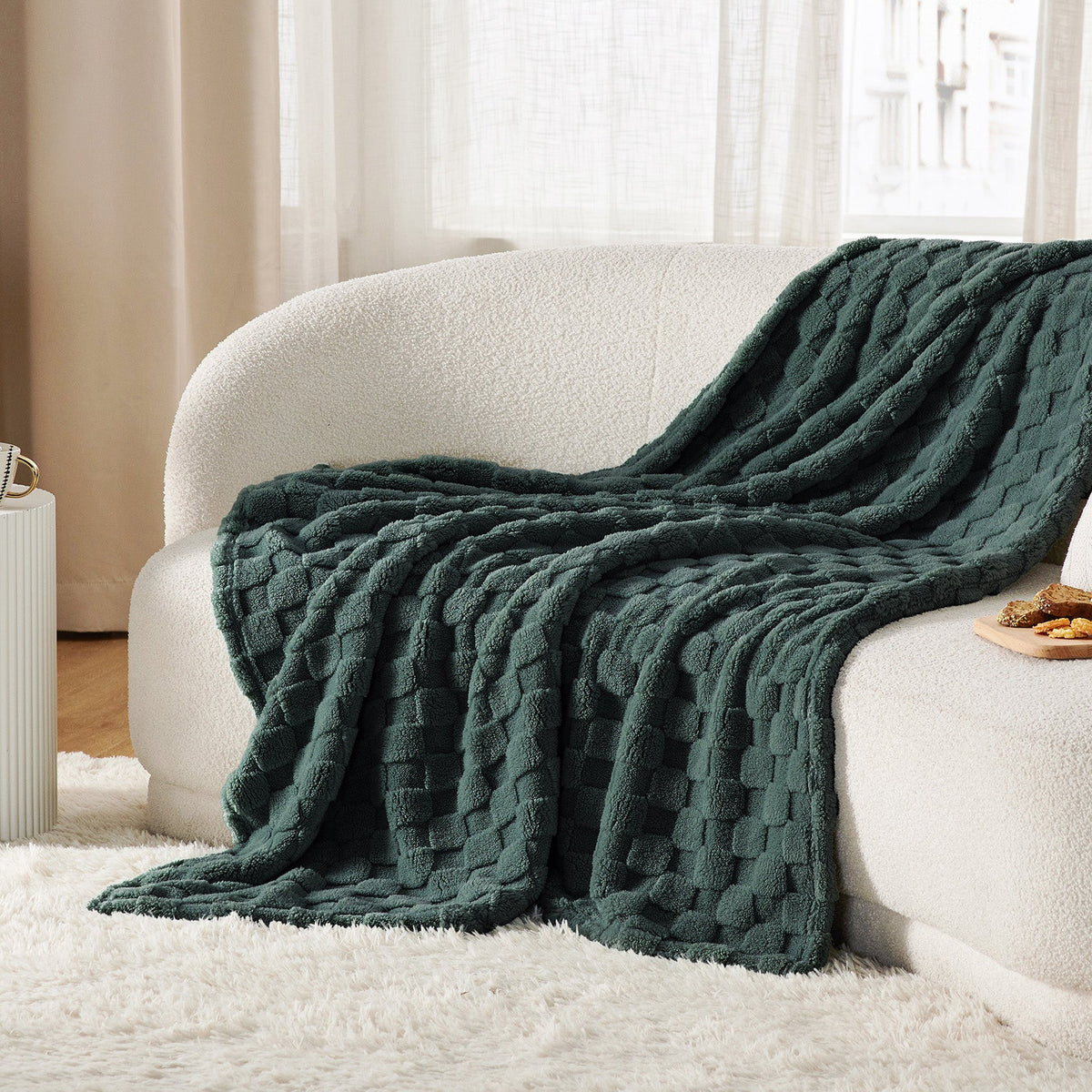 Cozy Throw Blanket, Jacquard Shaggy Sherpa for Living Rooms, Bedrooms and Everyday Lounging, 4 Sizes and 19 Colors image 30