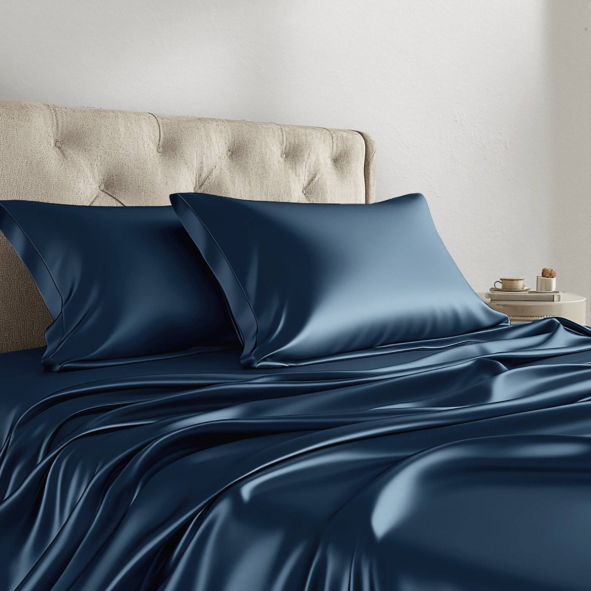 Bed Sheet Set, Satin for Master Bedrooms, Guest Beds and Daily Use, 6 Sizes and 12 Colors, Designed for Everyday Home Use image 30