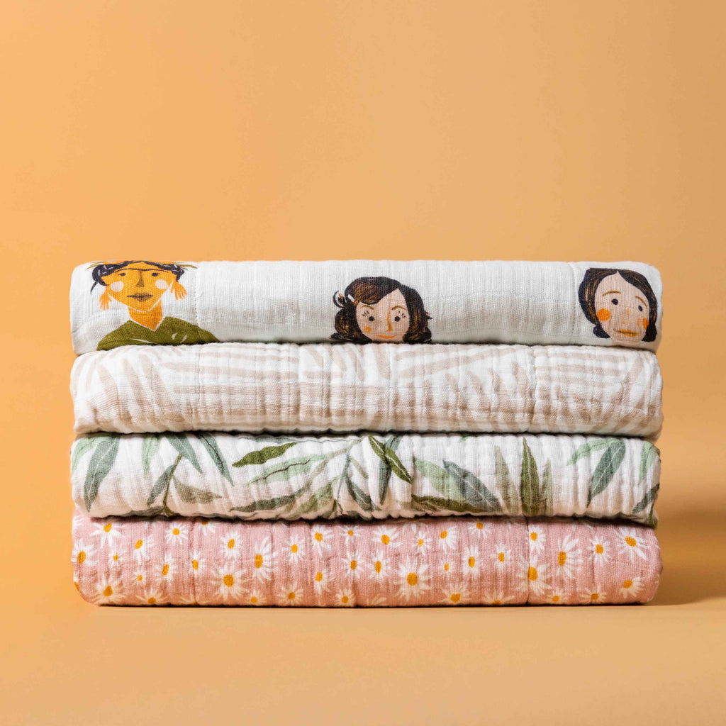 Bed Quilt, in 3 Layer GOTS Certified Organic Muslin, Breathable Construction for Guest Beds and Layered Bedroom Styling, 5 Color Options image 30