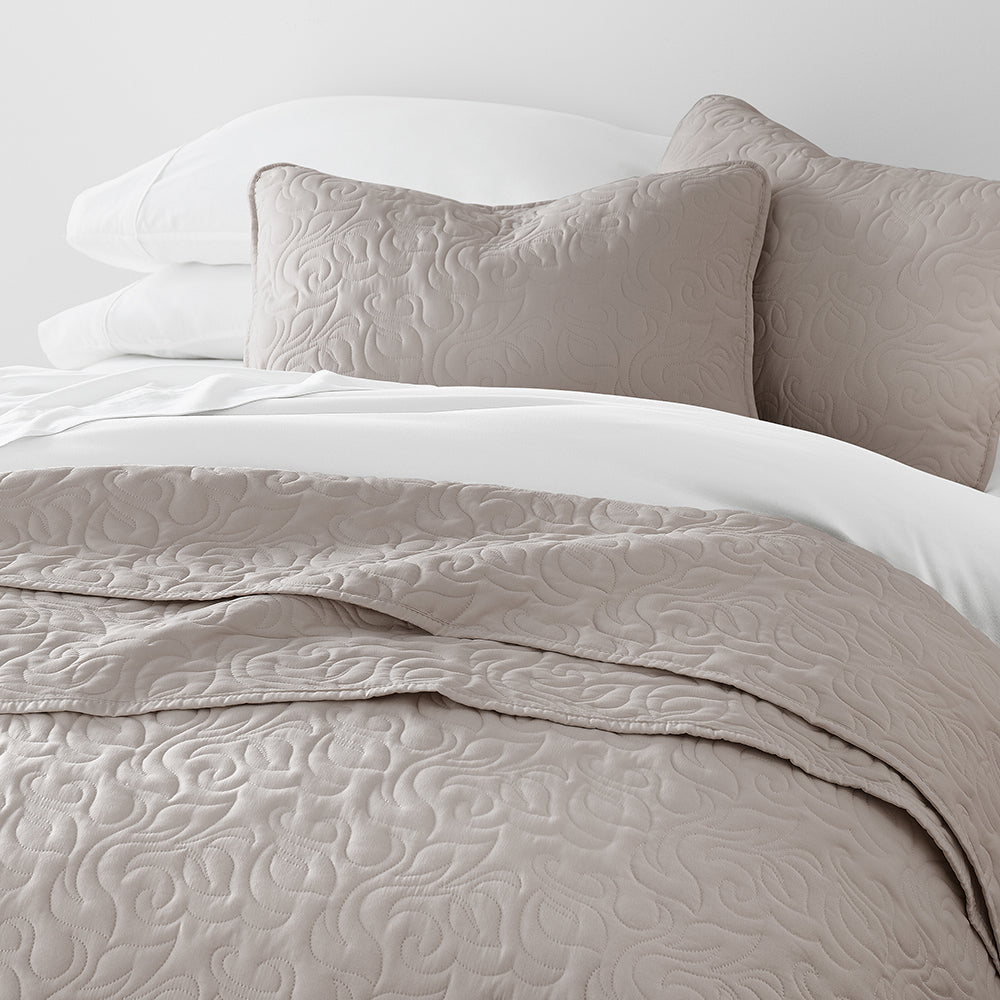 Bed Quilt, 3 Piece Floral Stitch Quilted Coverlet Set for Bedroom Layering and Everyday Bedding, 3 Sizes and 6 Colors image 30