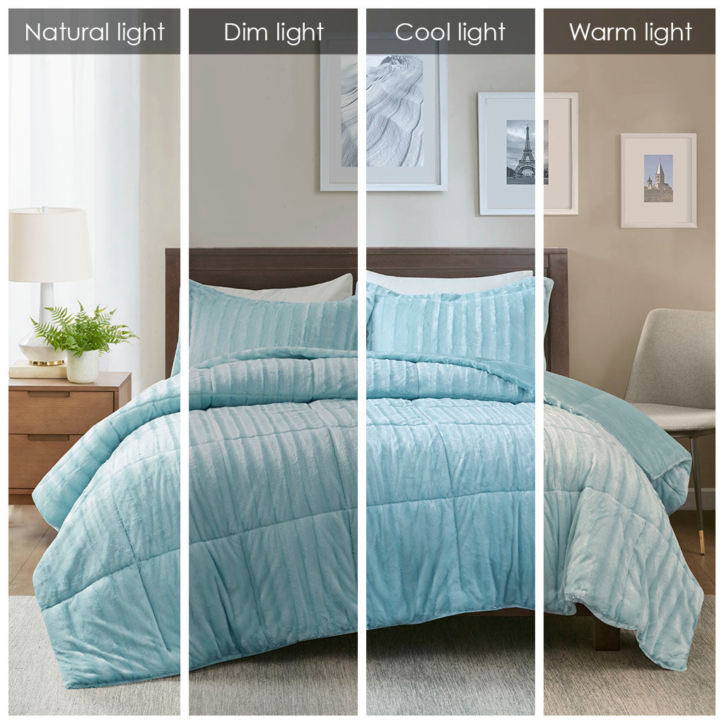 Bed Comforter, Duke Faux Fur Mini Set, Machine-Washable Care, Hypoallergenic Comfort for Everyday Bedding and Comfortable Sleep image 30