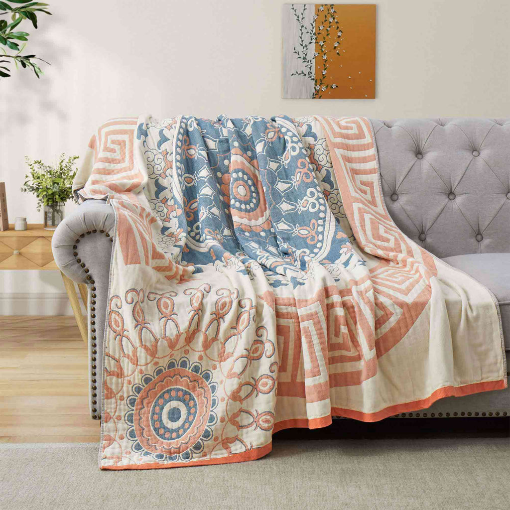 Cozy Throw Blanket, Boho Cotton, Machine-Washable Care for Living Rooms, Bedrooms and Everyday Lounging, 12 Color Options image 30