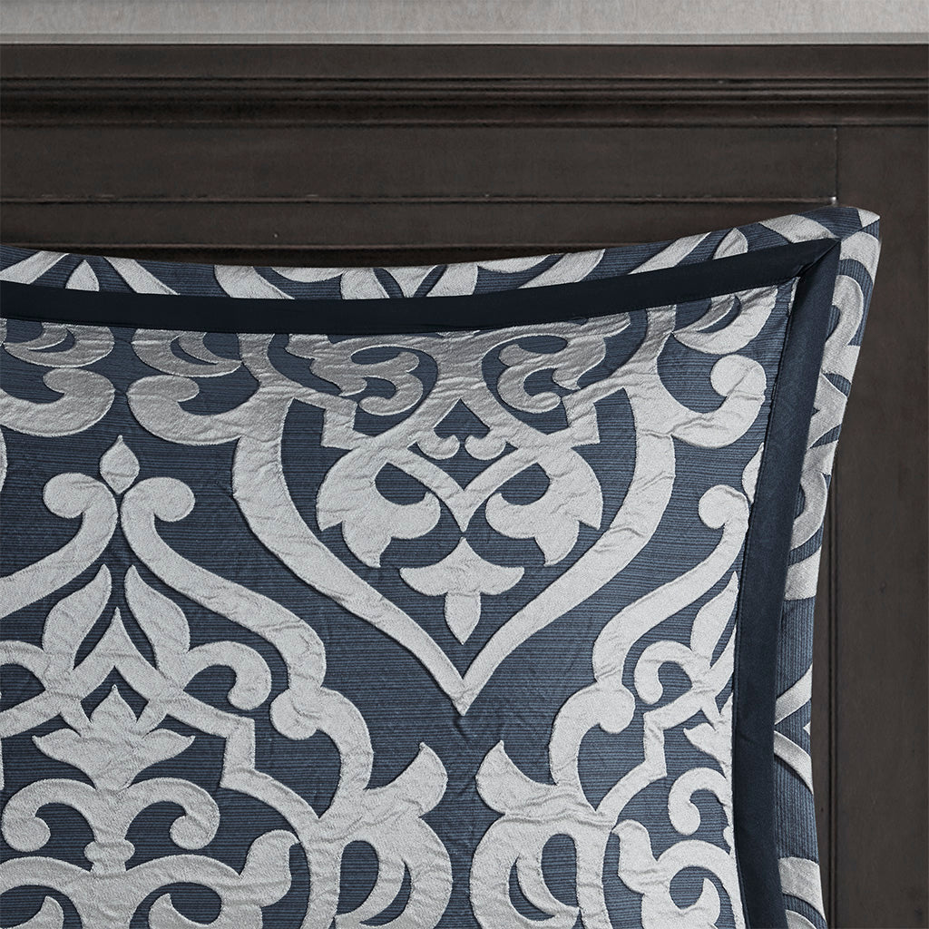 Bed Comforter, Odette 8 Piece Jacquard Set, Machine-Washable Care, Hypoallergenic Comfort for Year-Round Bedroom Comfort and Restful Sleep image 30