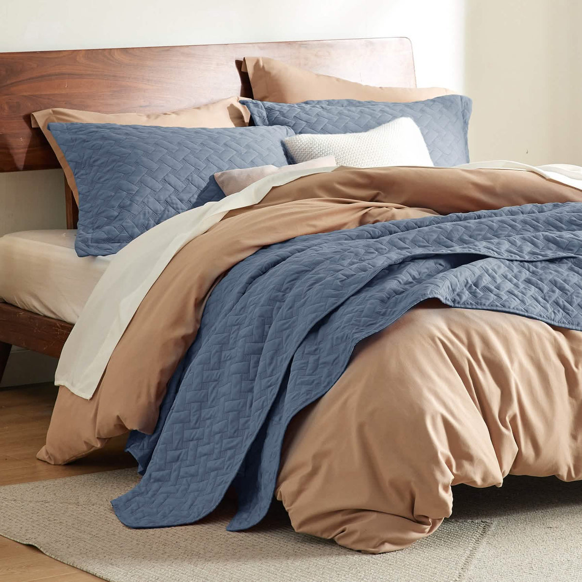 Cozy Throw Blanket, Basket weave Quilt Set, Lightweight Design for Living Rooms, Bedrooms and Everyday Lounging, 6 Sizes and 17 Colors image 30
