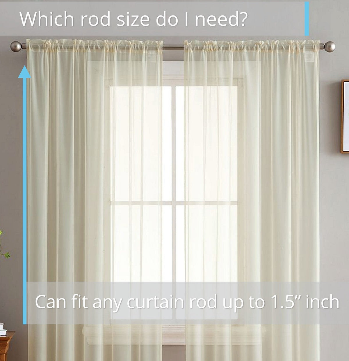 Window Curtain, Lucento Sheer Voile Rod Pocket Panels for Windows, Room Styling and Everyday Privacy, 11 Sizes and 16 Colors image 30