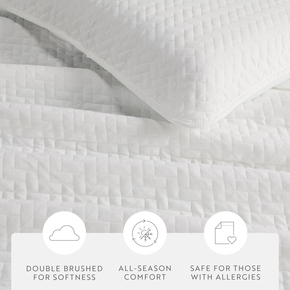 Quilted Coverlet Set, 3 Piece Herringbone for Guest Bedrooms, Layered Beds and Everyday Bedding, 3 Sizes and 6 Colors image 30