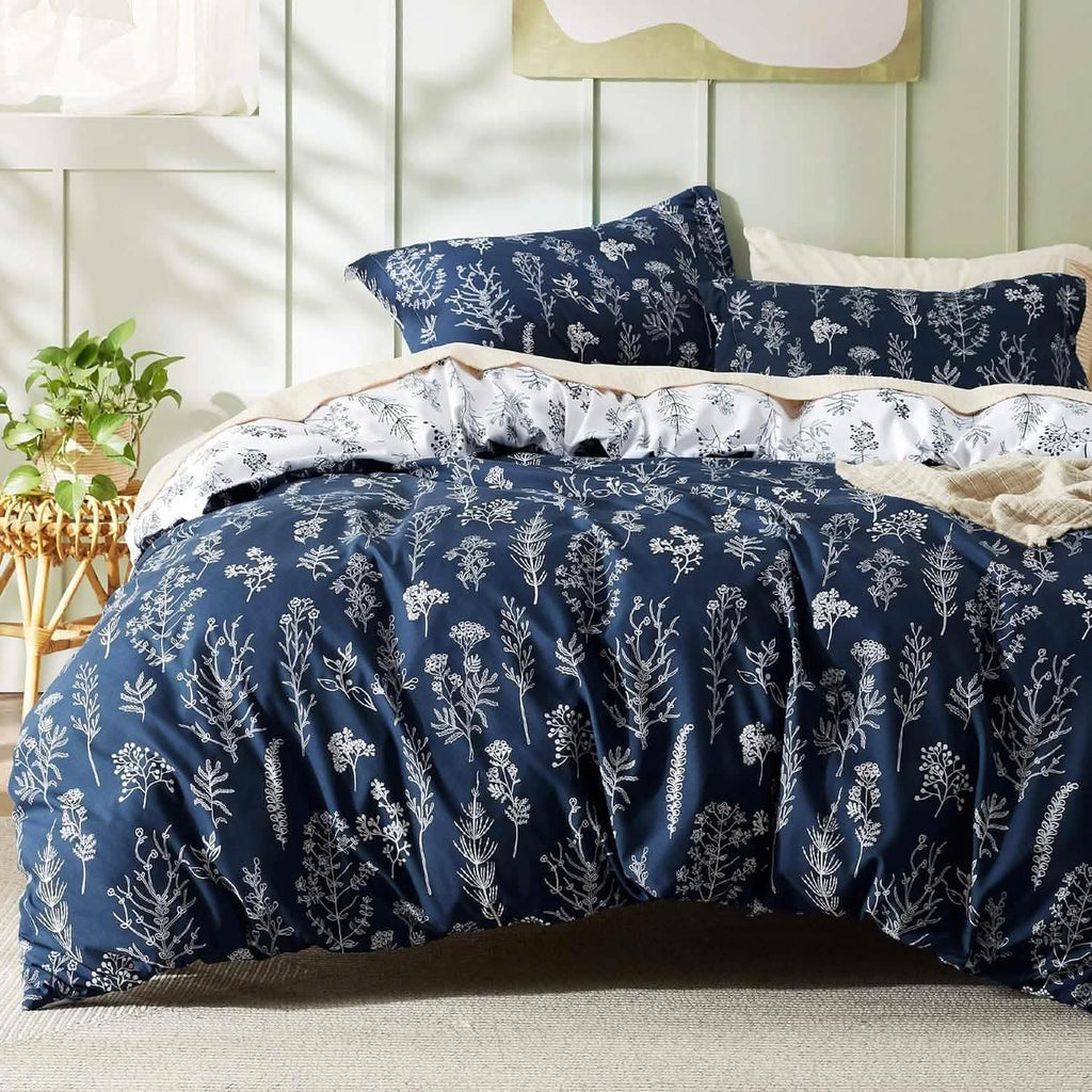 Duvet Cover Set, Reversible Floral Print, Breathable Construction for Bedroom Bedding Refresh and Everyday Comfort, 4 Sizes and 13 Colors image 30