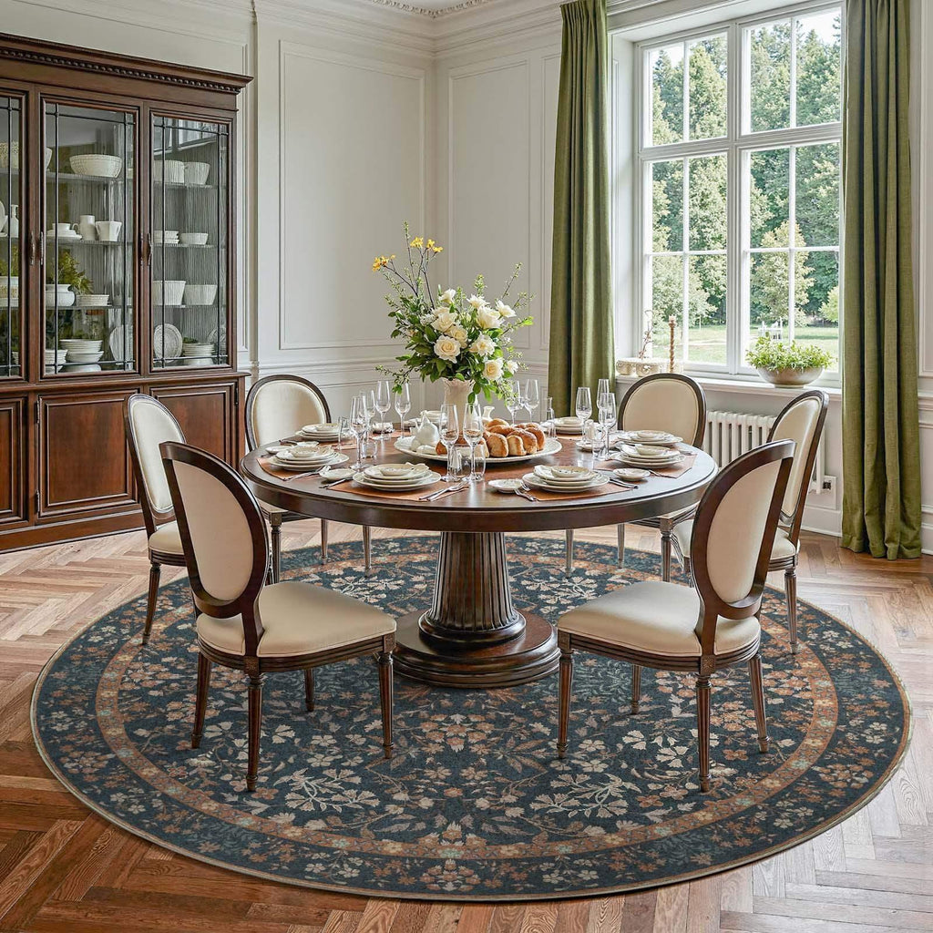 Area Rug, Vintage Foliage Floral, Lightweight Design, Non-Slip Design for Hallways, Dining Spaces and Home Decor, 19 Sizes and 4 Colors image 30