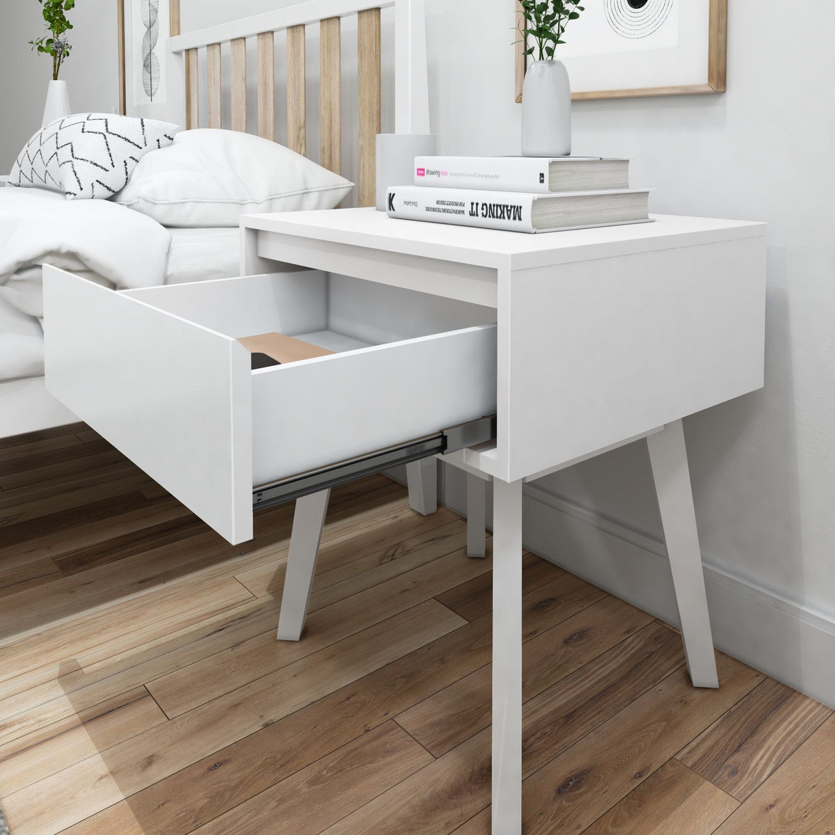 Nightstand, Modern, Solid Wood Construction for Bedside Storage, Bedroom Organization and Guest Rooms, 6 Color Options image 31