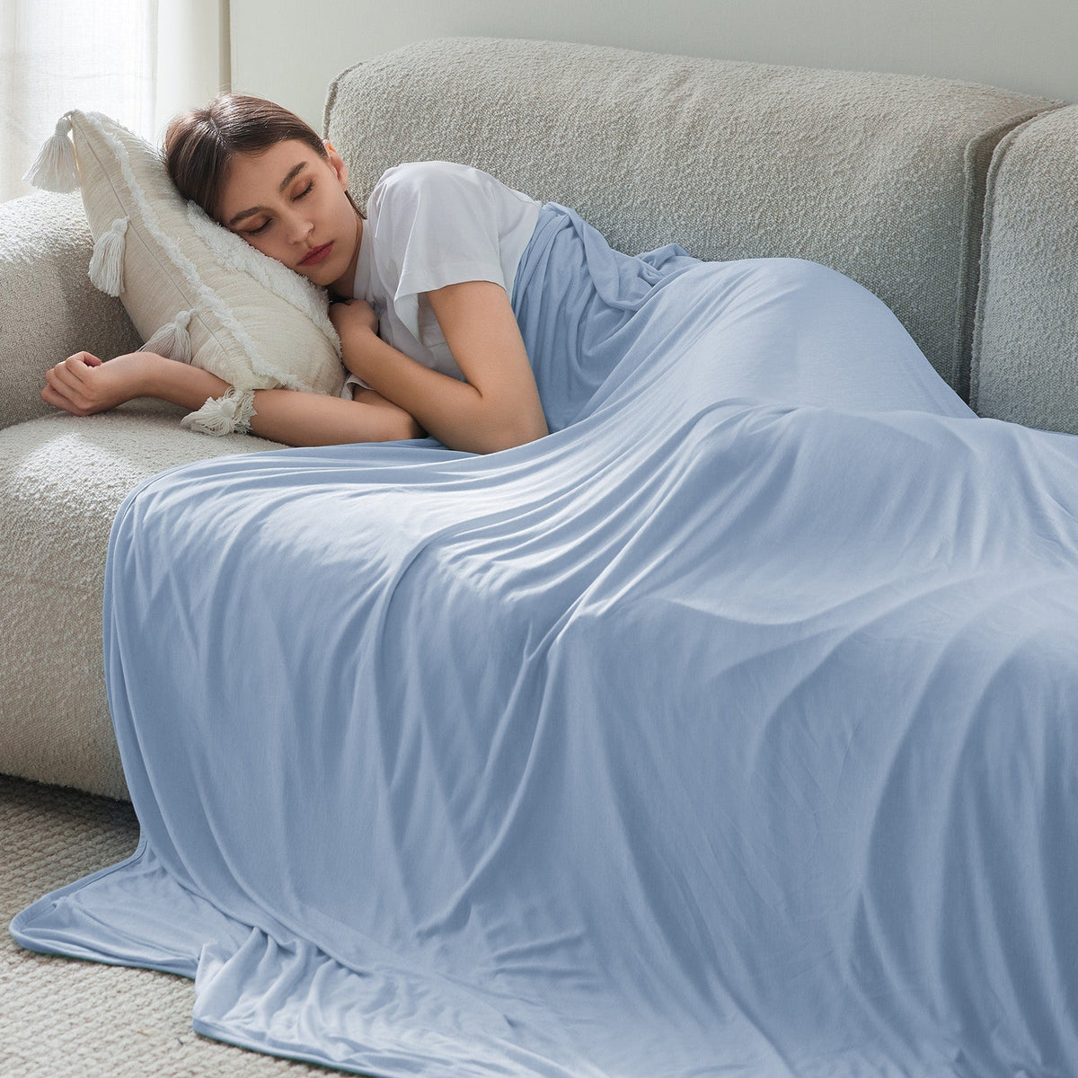 Cozy Throw Blanket, Reversible Cooling for Sofas, Beds and Relaxing at Home, 4 Sizes and 7 Colors image 31